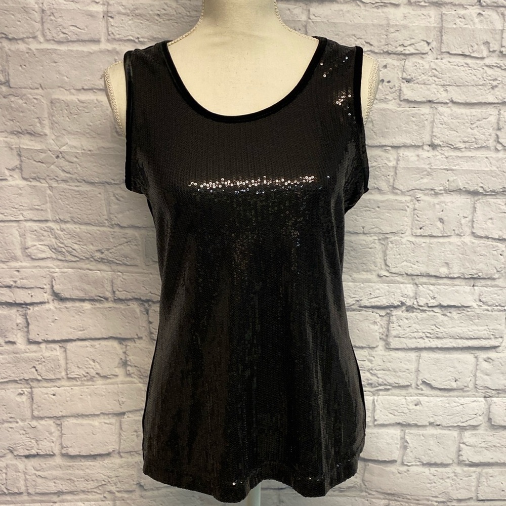 Notations Velvet and Sequins Tank Top Size Medium